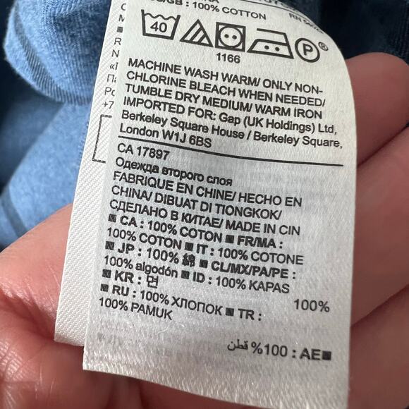 Banana Republic Luxe Flannel Camden Fit Blue Plaid Long Sleeve Men L Button Down - Picture 12 of 12